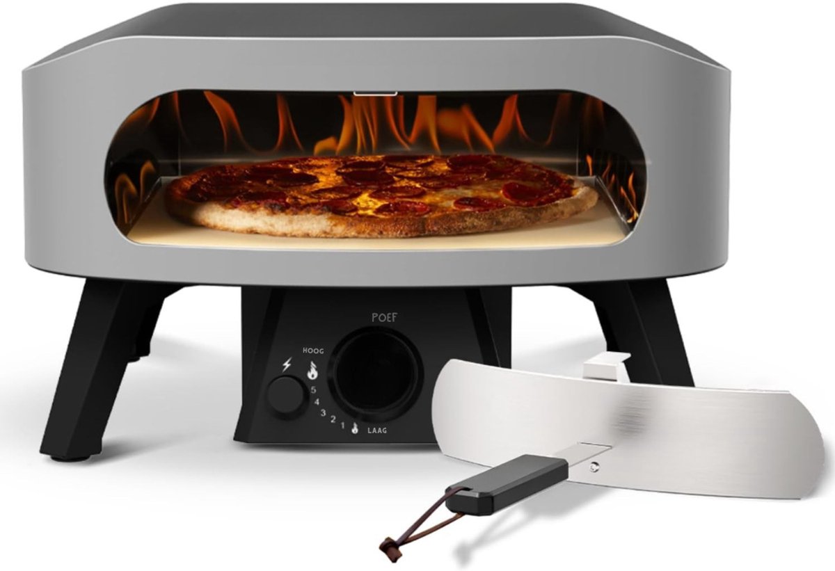 Florixa® Pizza oven Buiten - Pizza oven Buiten - Pizza oven Buiten Gas - Zwart - 57cm x 50cm x 30cm