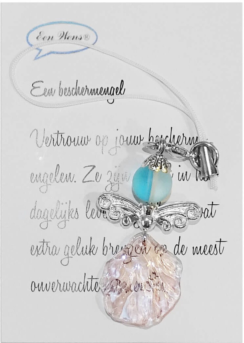 Kleine Beschermengel Schelp Roze/Turquoise