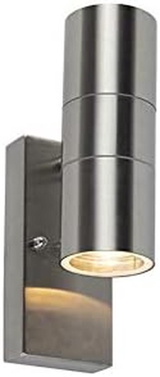 Moderne RVS Buitenwandlamp met Schemersensor Up and Down Licht