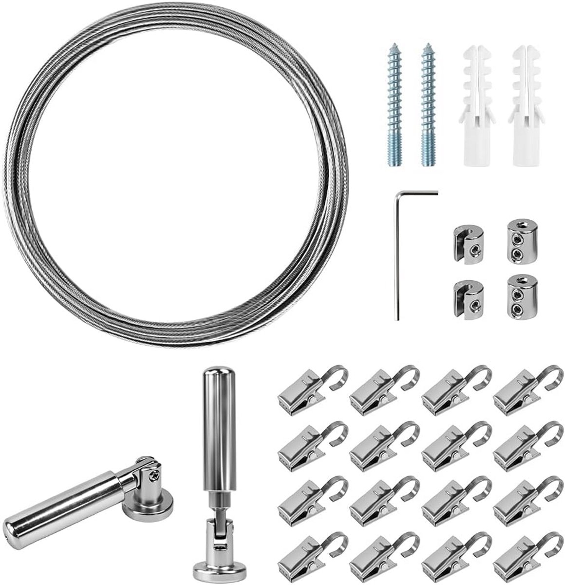 5 Meter Waslijnmet Klemmen Set - Weerbestendig & Sterk