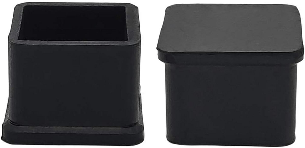 Vierkante Stoelpootdoppen Rubberen Beschermers Zwart 30x30mm 4 Stuks