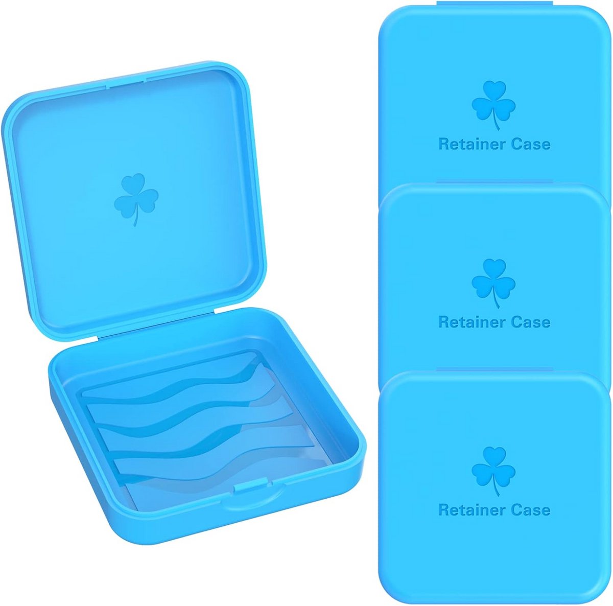 Set van 4 Blauwe Beugeldozen voor Retainers en Gebitsbeschermers