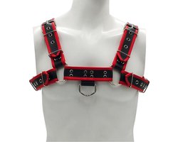 Rouge - Lederen Borstharnas voor Heren - Maat L/XL - Zwart/Rood