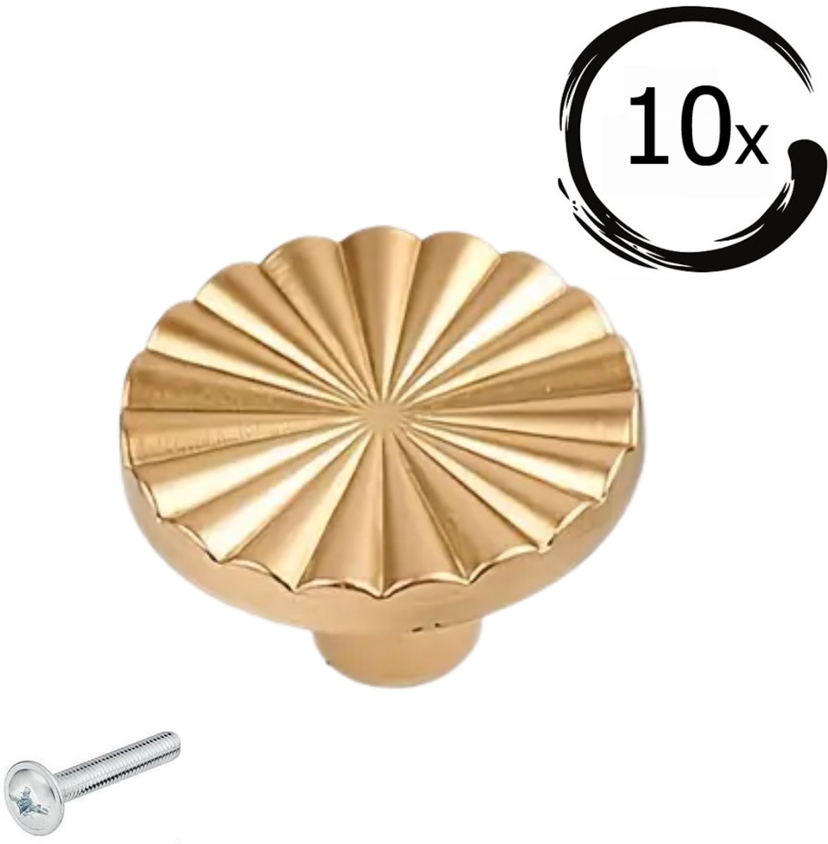 Kastknoppen Fresno Goud Set 10X - Ø35mm - Meubelknoppen - Kastknop