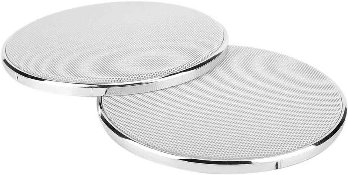 140mm Audio Luidspreker Rooster voor Auto - Metaal Koudgewalst Staal - Wit - Set van 2