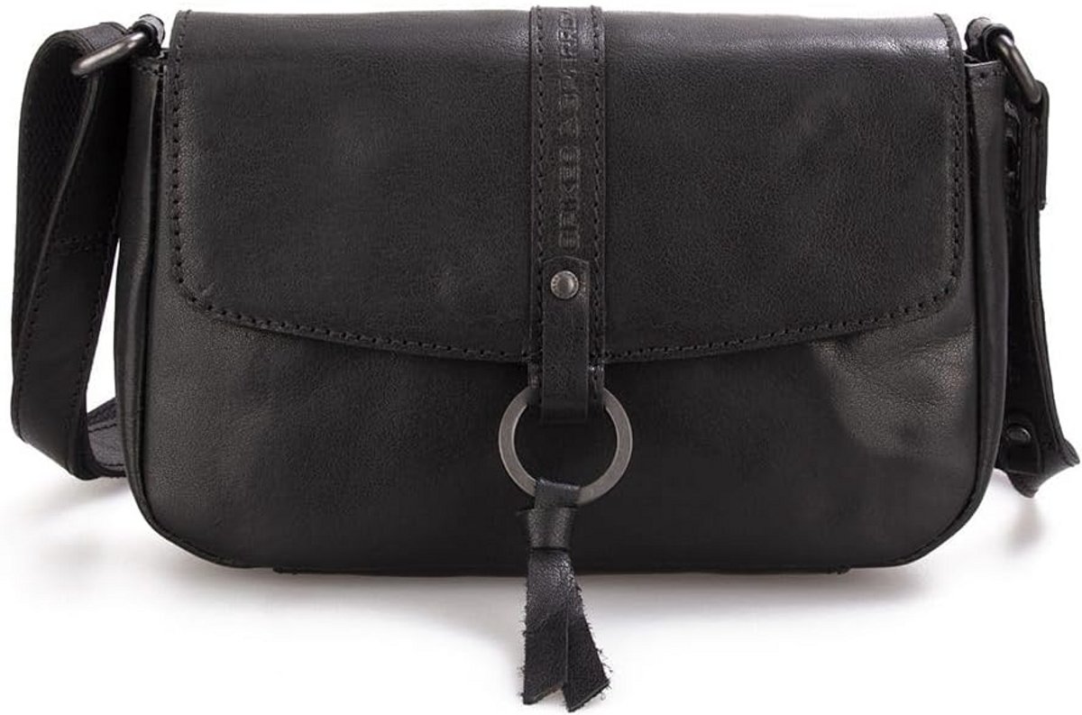 Leren Crossbodytas met Klep voor Dames en Heren - Zwart