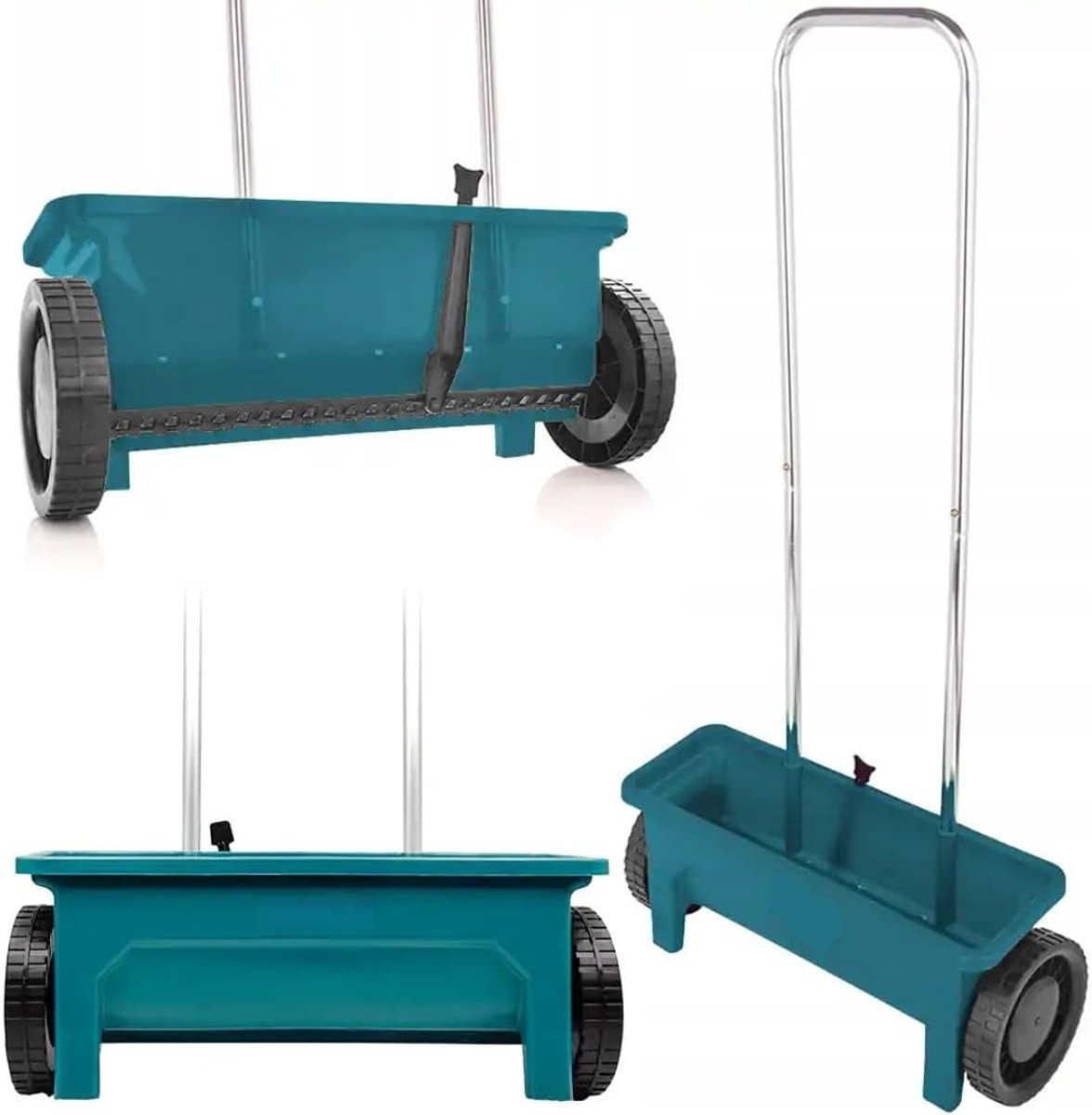 Florixa® Strooiwagen – Meststofstrooier Met 12 Liter Vulvolume – Meststrooier – BlauwGroente - 56cm x 17cm x 22cm