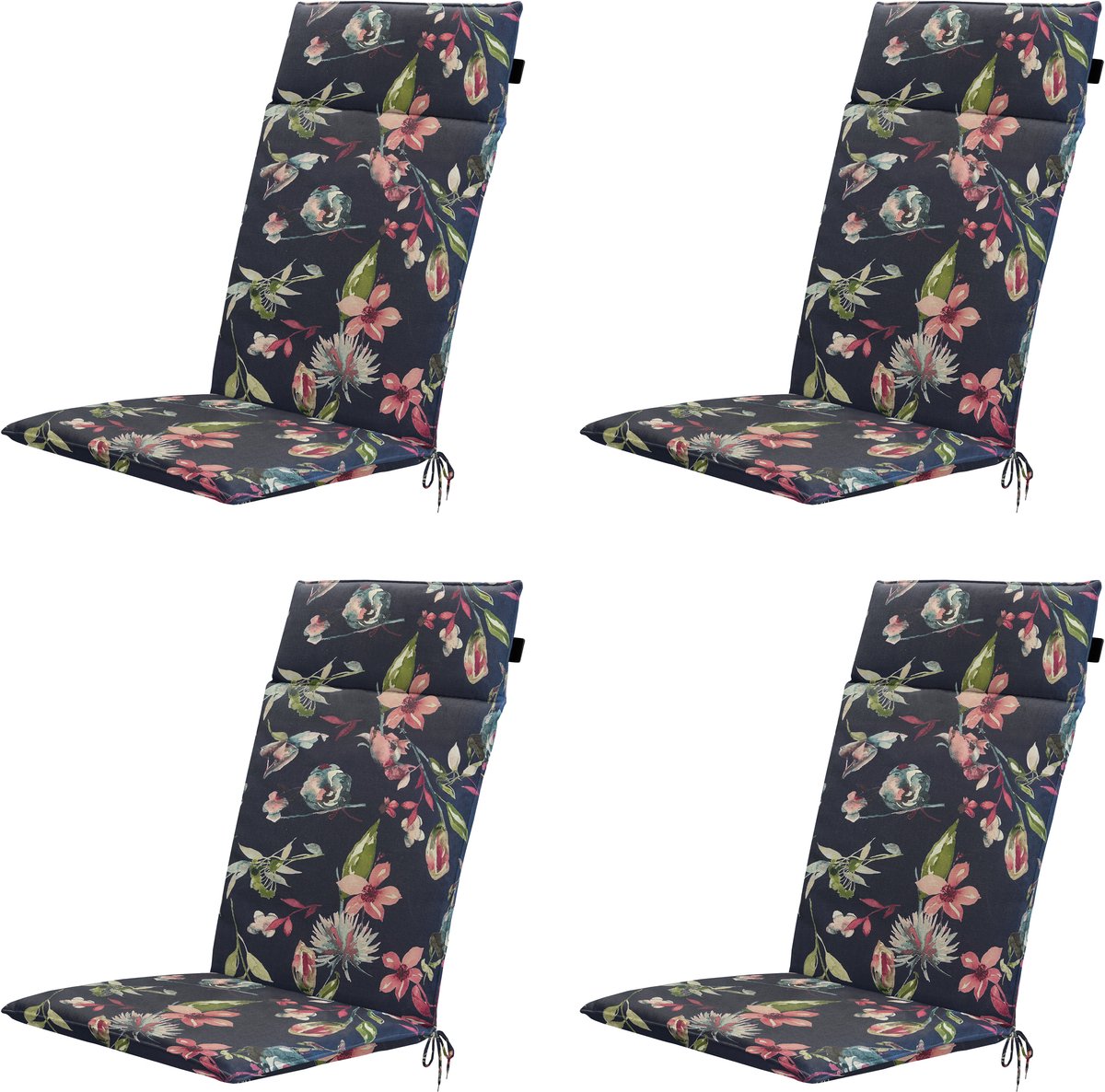 Cato - Tuinstoelkussen Hoge Rug - Set van 4