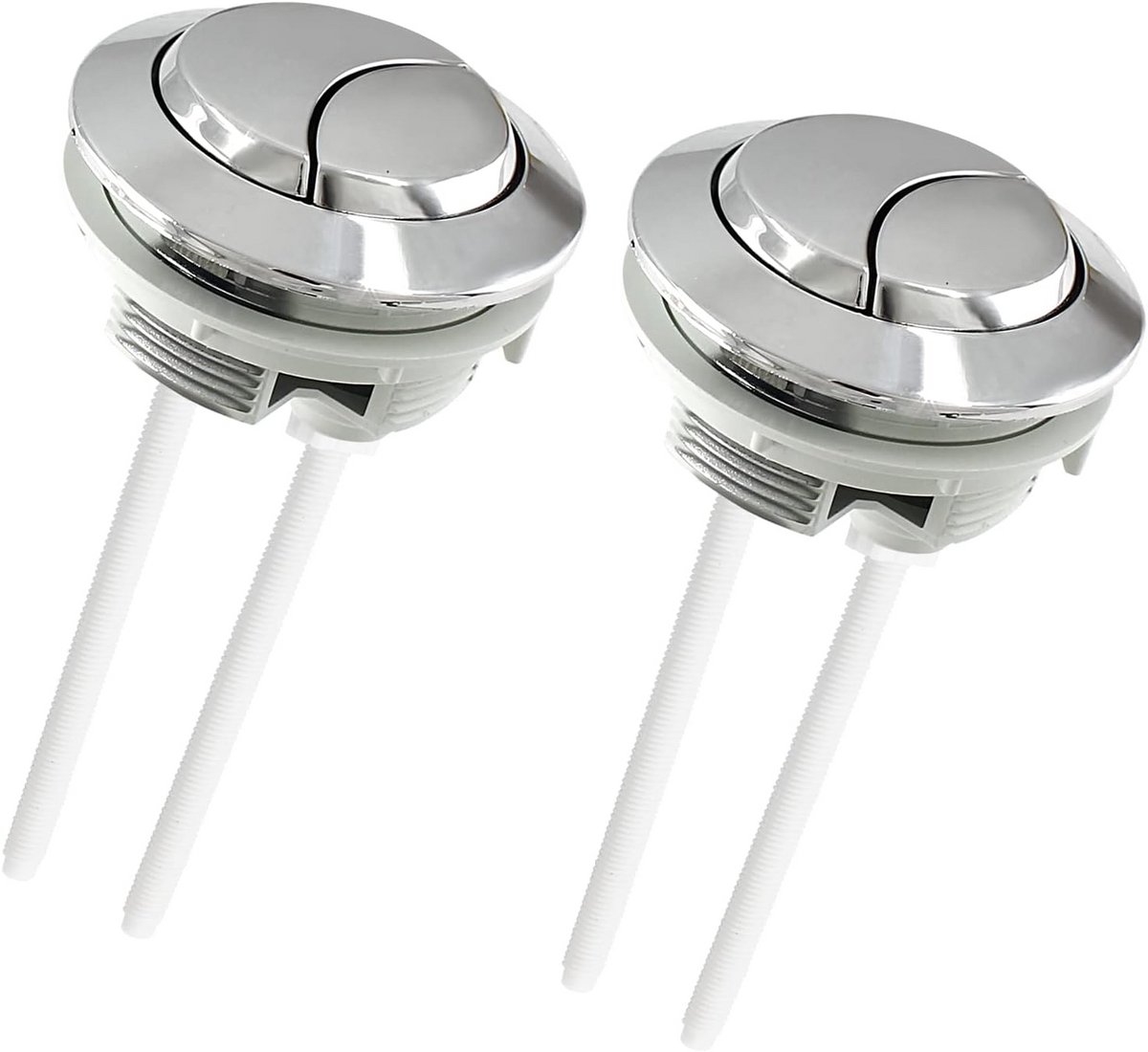2x Universele Dubbele Spoelknop Toilet voor Inbouwreservoir - 58mm Fluwelknop Vervanging