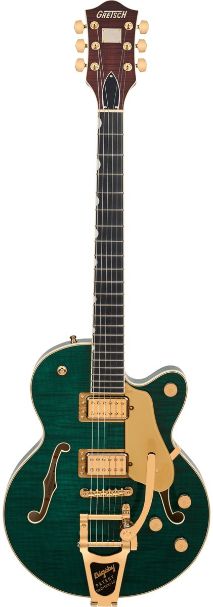 Gretsch Broadkaster Jr. LX Figured Center Block with String-Thru Bigsby GHW Tropic Aura - Semi-akoestische gitaar