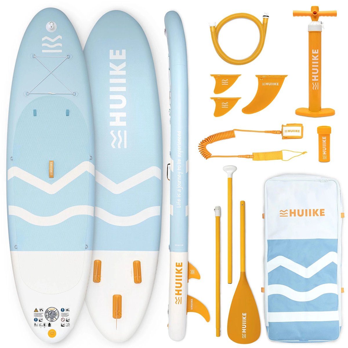 HUIIKE SUP Board - Opblaasbaar Paddle Board met Accessoires, Peddel, Vinnen, Pomp - Stand Up Paddle met Hoge Stabiliteit - 305 x 84 x 15 cm - Max. 130 kg