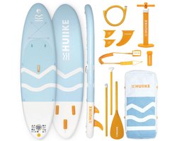 HUIIKE SUP Board - Opblaasbaar Paddle Board met Accessoires, Peddel, Vinnen, Pomp - Stand Up Paddle met Hoge Stabiliteit - 305 x 84 x 15 cm - Max. 130 kg