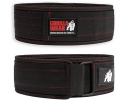 Gorilla Wear 4 Inch Nylon Lifting Belt - Zwart / Rood - S/M
