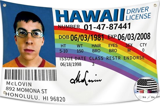 Grappige Nep ID Vlag 3x5 Voet - Duurzame Decoratieve Muurvlag met Ophangringen