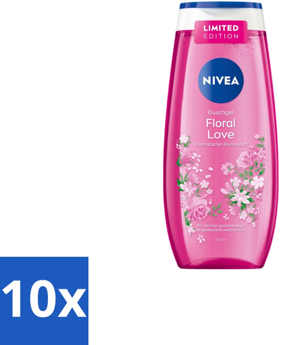 Nivea – Douchegel – Floral Love – 250 ml - Bulkverpakking - 10 stuks