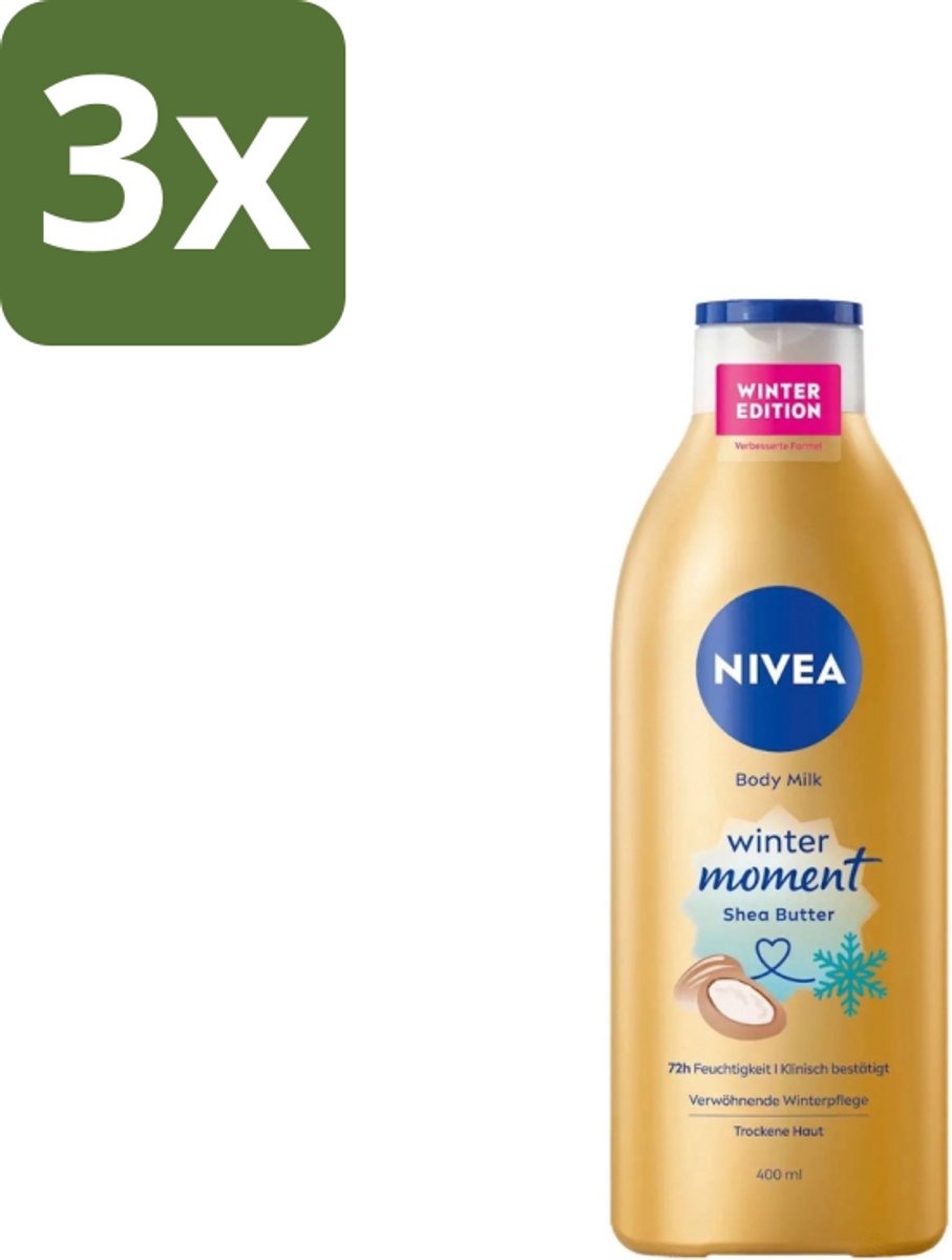 Nivea – Bodymilk – Winter Moment – 400 ml - Bulkverpakking - 3 stuks