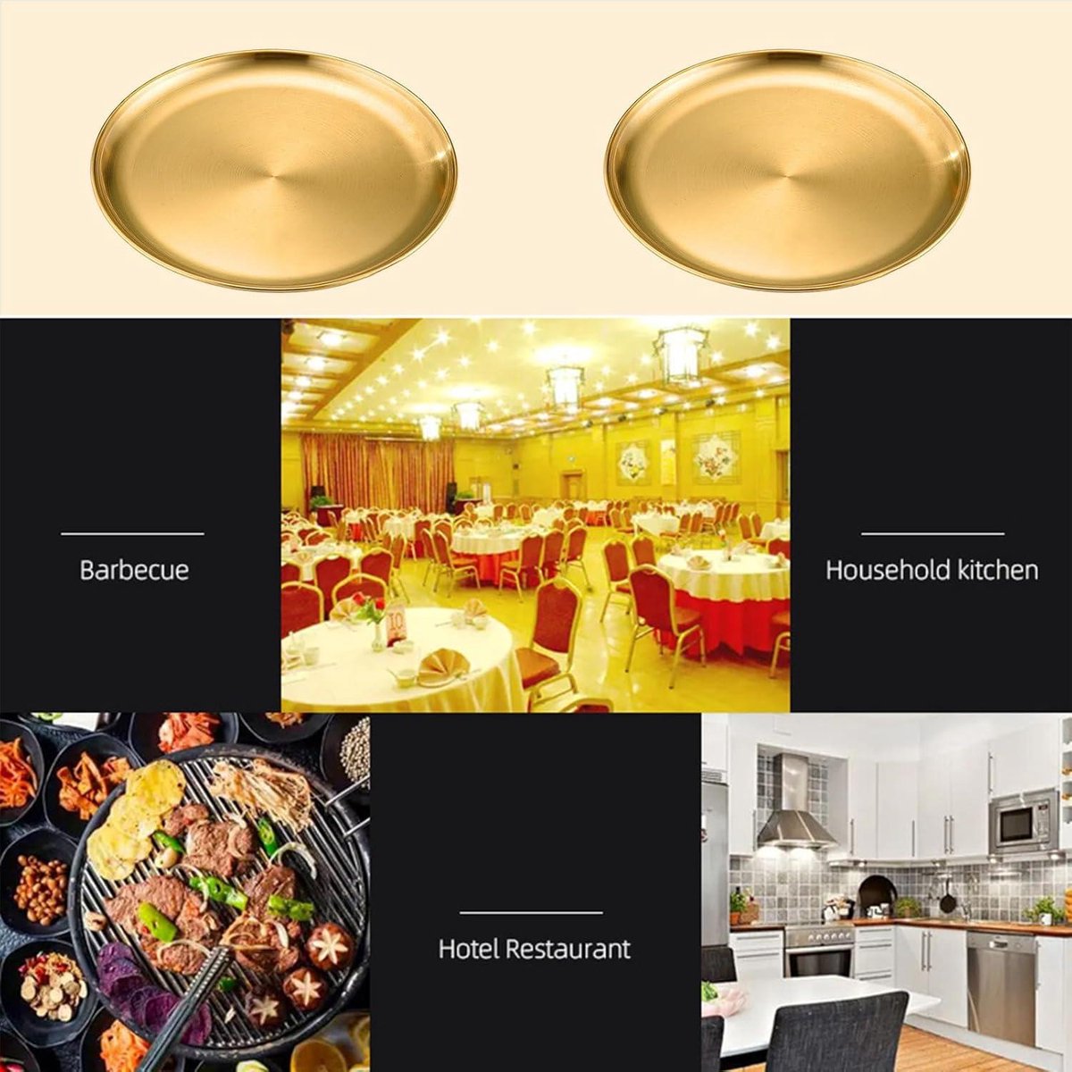 Gouden Dinerborden Set van 2 - Luxe en Stijlvol - Geschikt voor Thuis, Restaurant en Hotel