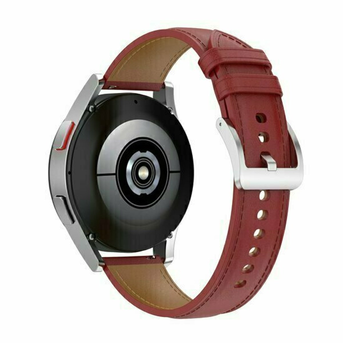 By Qubix - Luxe leren bandje - Bordeaux - geschikt voor Huawei Watch 5 - 46mm