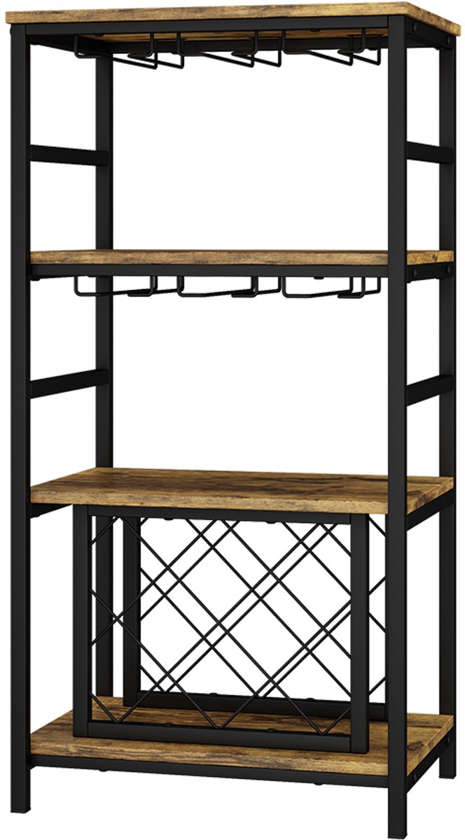 Vicco Vela Wijnrek – 50 x 100 cm met glashouder Eiken rustiek