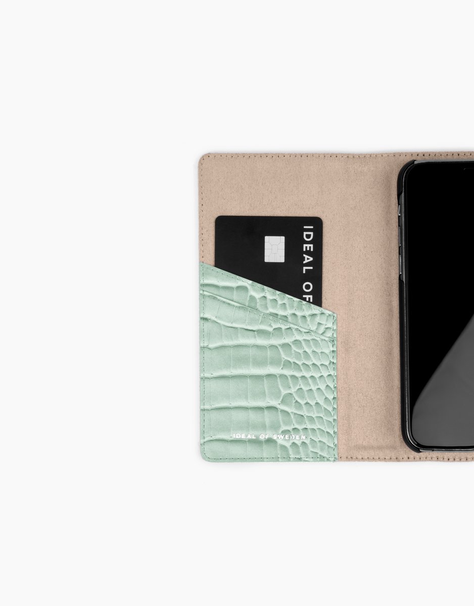 iDeal of Sweden Phone Wallet voor iPhone 11 Pro/XS/X Mint Croco