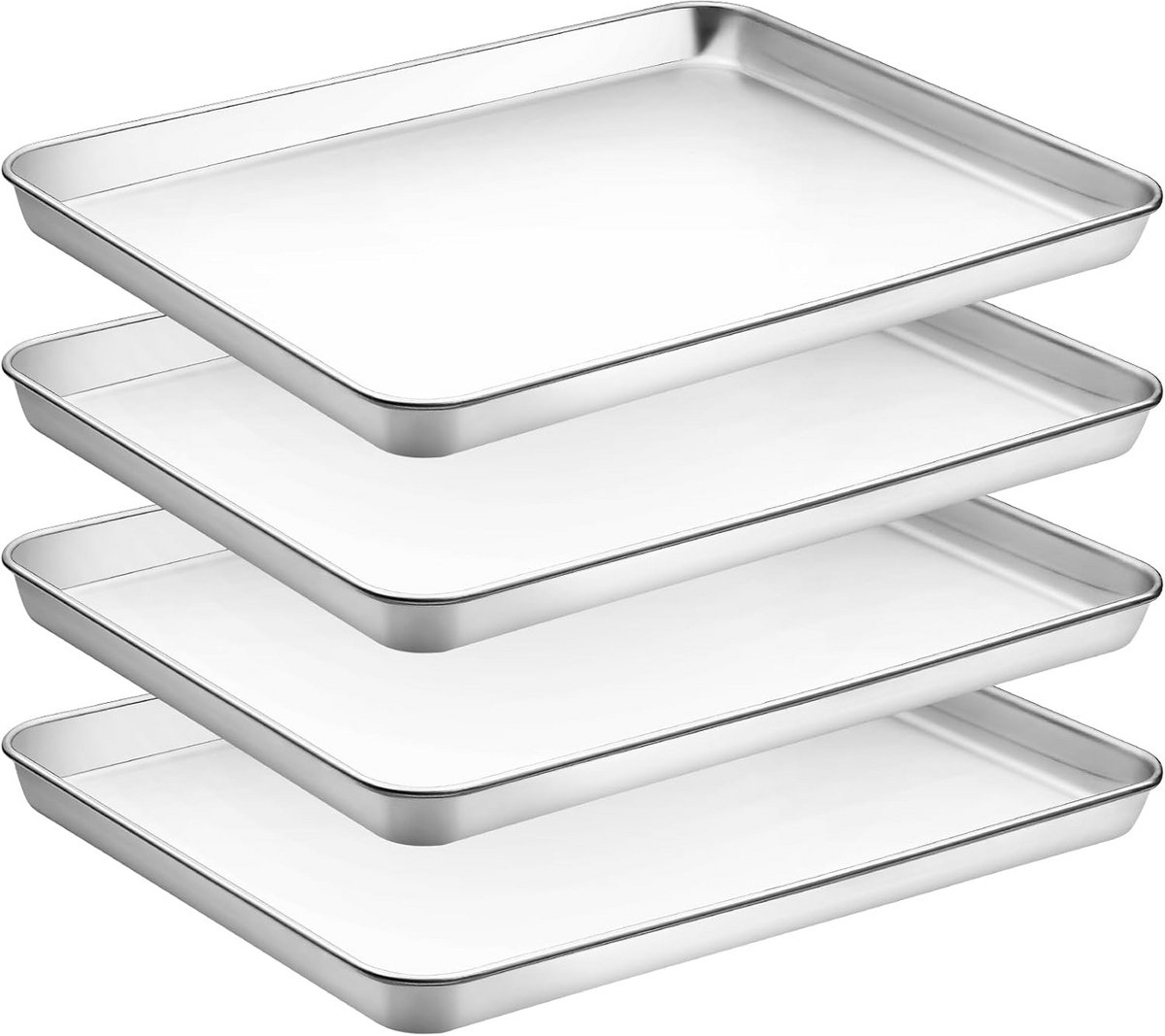 Set van 4 Roestvrijstalen Bakplaten - Antiaanbak Voor Ovens en Toasters