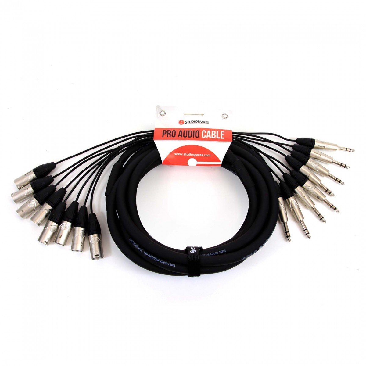 Studiospares 8-weg XLR (M) - 6,35 mm TRS (M) kabelboom , 5m