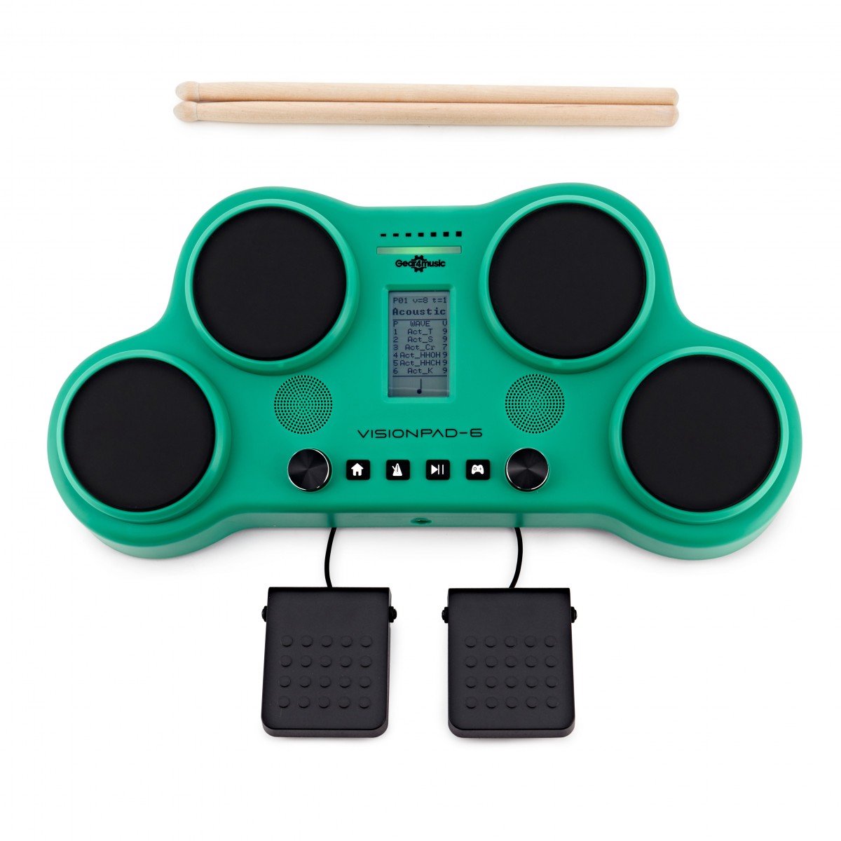 VISIONPAD-6 Elektronisch Drumpad van Gear4music, Groen