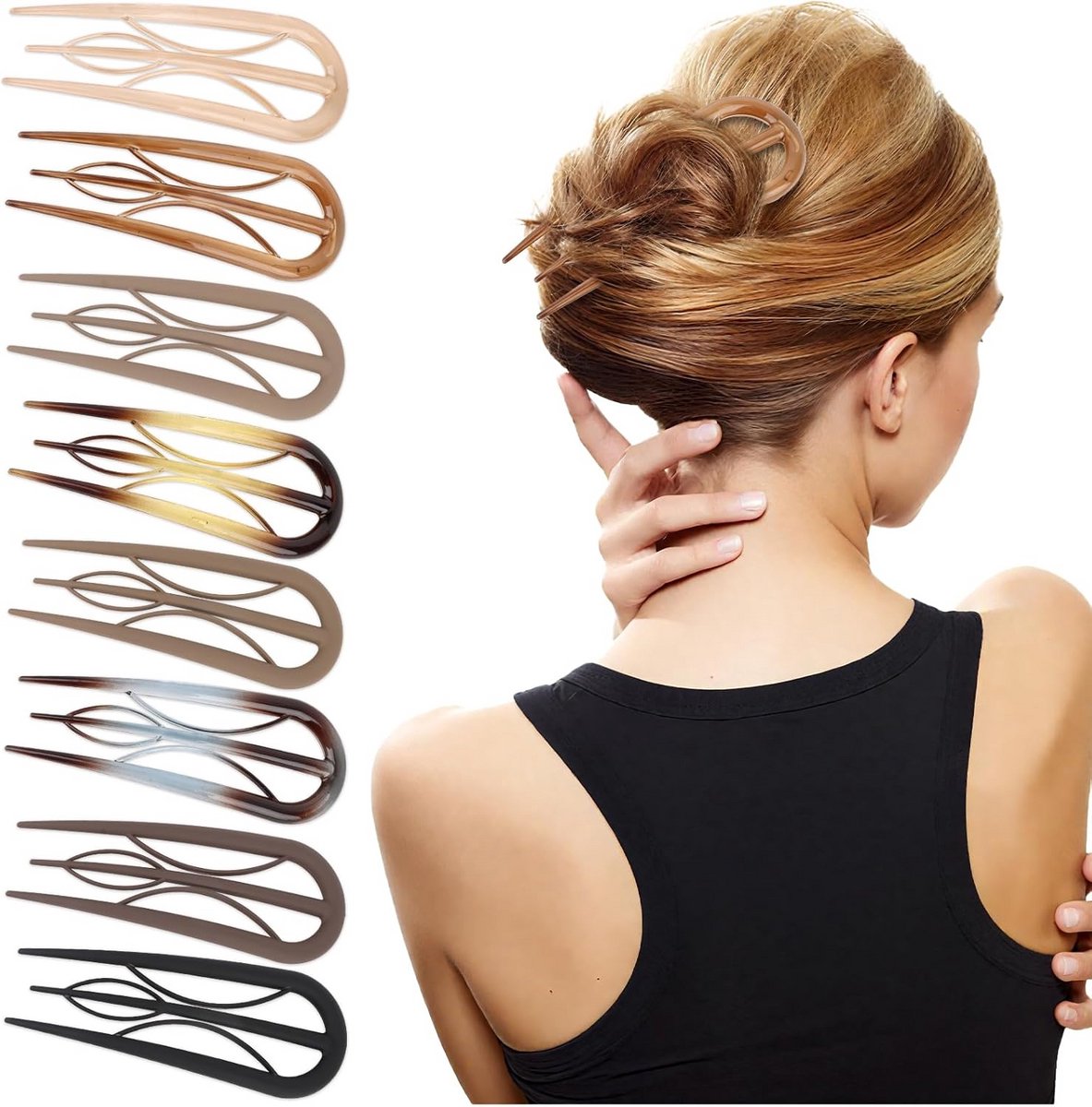 U-Vormige Haarspelden Set voor Dames - Inzetbare Haarpin voor Alle Haartypes