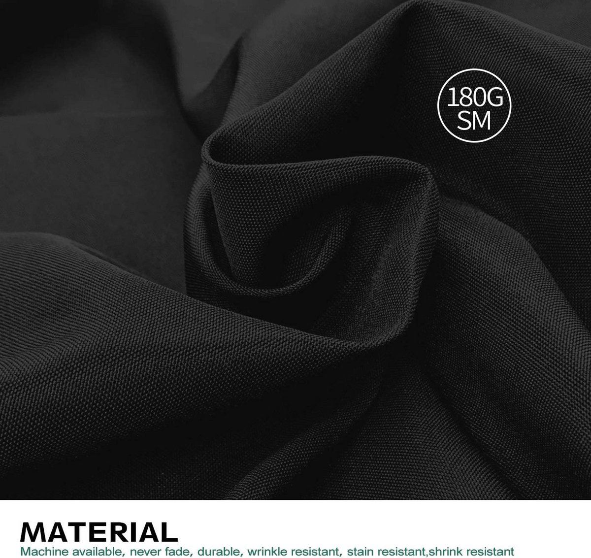 Tafelkleed Rechthoekig Polyester Langwerpig Zwart voor Bruiloften en Banketten