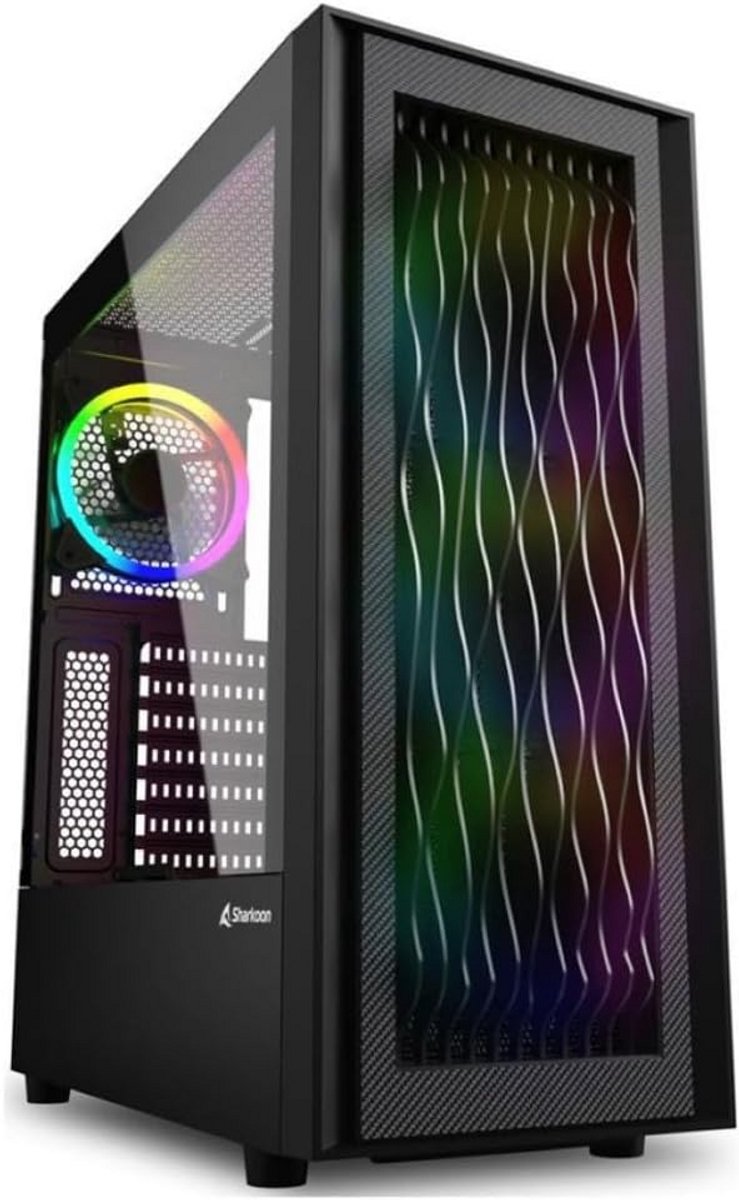 Mid-Tower ATX PC Behuizing met Gehard Glas Zijpaneel en RGB Ventilator Verlichting