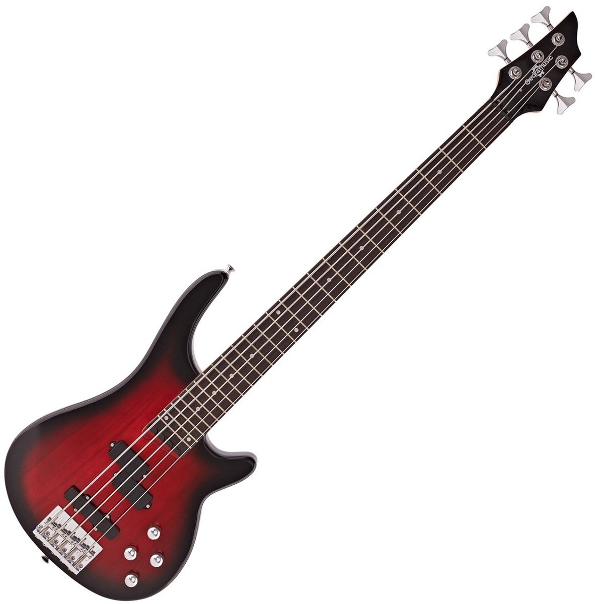 Chicago 5-Snarige Basgitaar van Gear4music, Trans Red