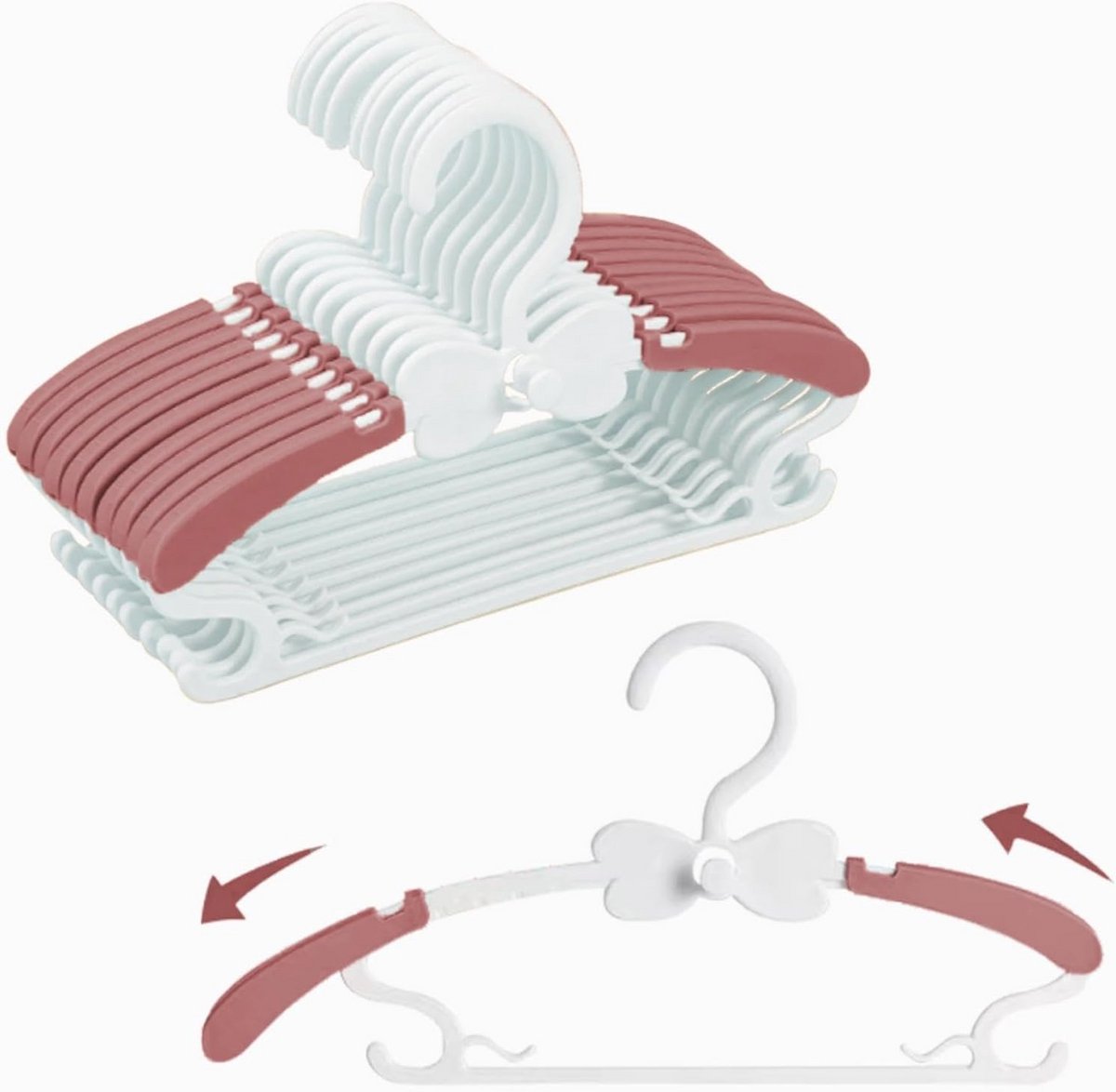 Verstelbare en Stapelbare Kinderkleerhangers 20 Stuks - Ruimtebesparend en Antislip