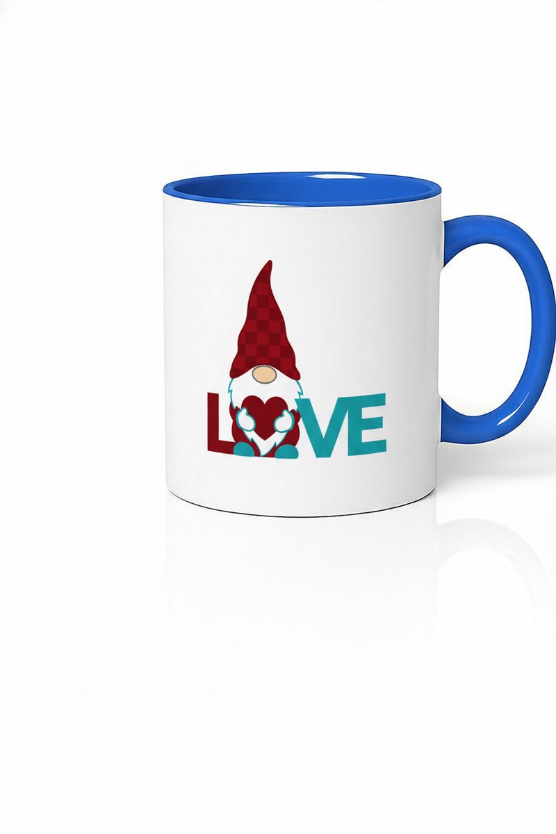 Mok Kabouter Liefde met Hartje - Valentijn Gnome Kerst Cadeau Koffiemok