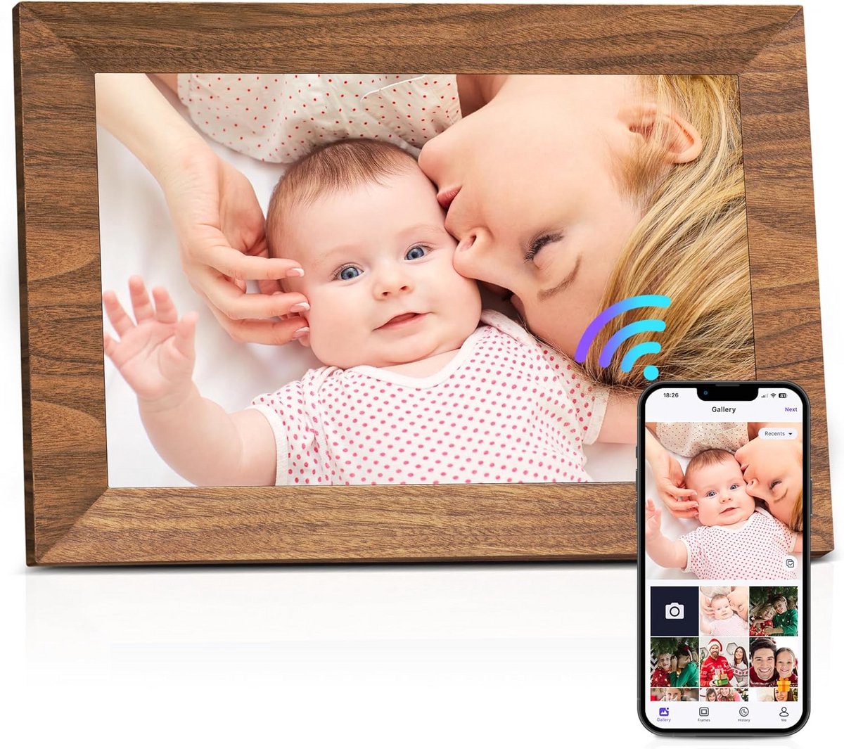 Digitale Fotolijst 10.1 Inch HD IPS Scherm met Wifi en Automatische Upload