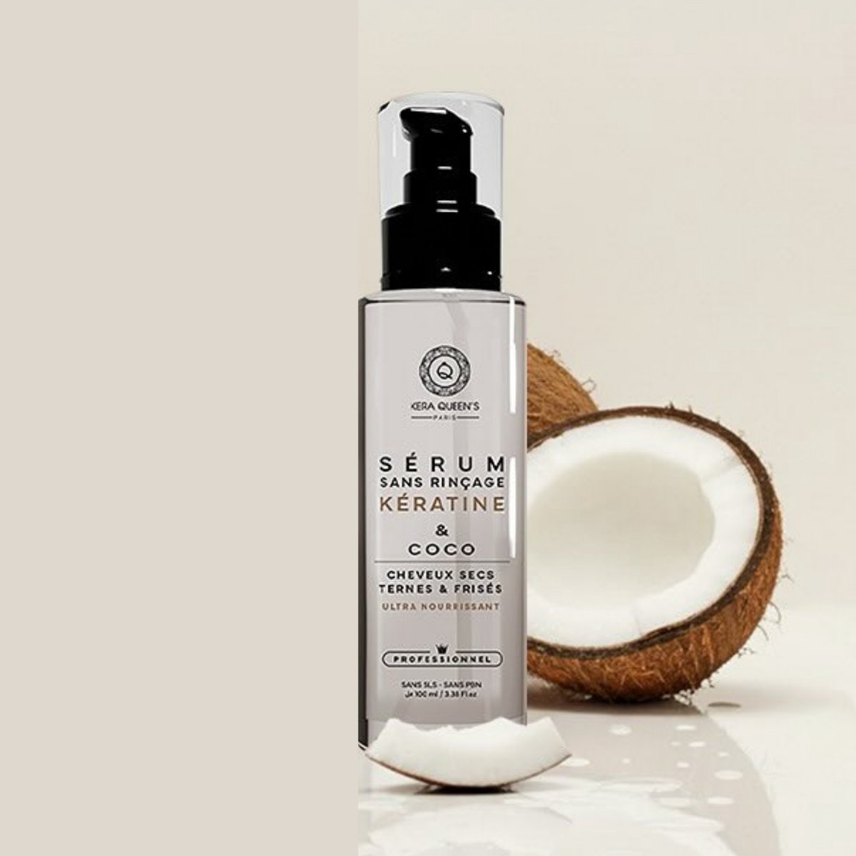 Kera Queens | Professioneel Haar Serum met Keratin & Coconut Oil - droog, dof en pluizig haar - 100ml - Vegan