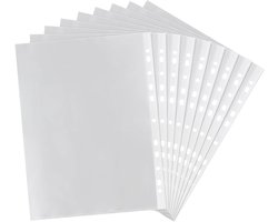 Doorzichtige hoesjes A4 - 100 stuks - glashelder - brochurehoesjes voor A4 - geschikt voor 3-gaats/4-gaats werkbladen - ideaal voor brochures, ordners en documenten - transparant - pak van 100