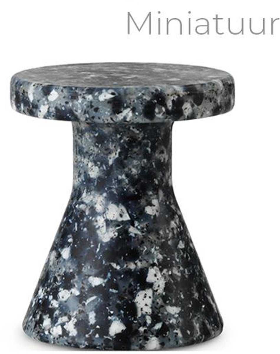Bit Stool Cone Miniature H8.2cm D7cm zwart / wit