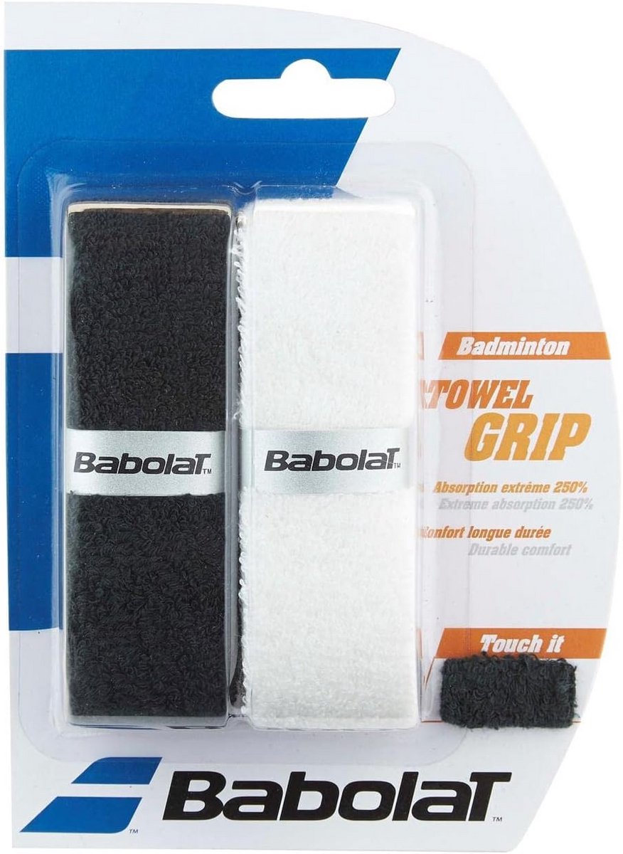 Set van 2 Badmintontennis Griprondjes Zwart Wit - Extra Grip en Absorptie