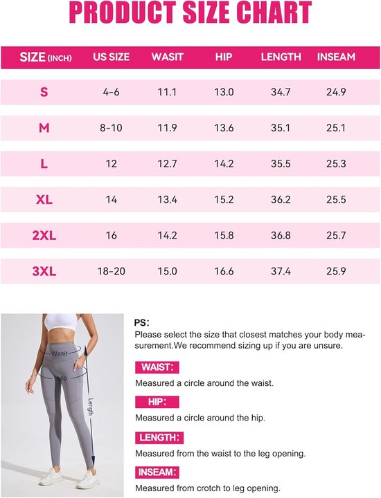 Compressie Leggings voor Dames met Zakken, Figuurcorrigerend Hoog Taille en Grote Maten — afbeelding 5