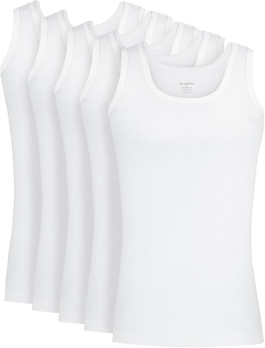 Extra lang geribbeld herenonderhemd 5-pack