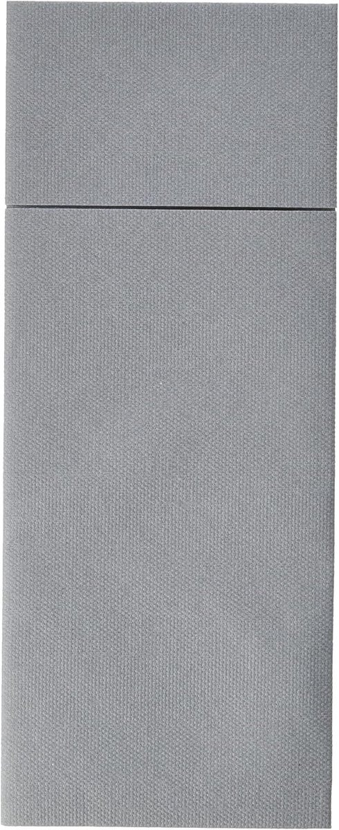 50 Luxe Airlaid Bestekservetten en Bestekzakken in één - 32x40 cm Grijs