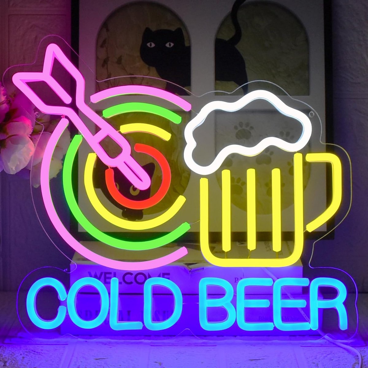 LED Neon Bord - Bier en Dartbord Verlichting voor Bar, Pub of Speelkamer