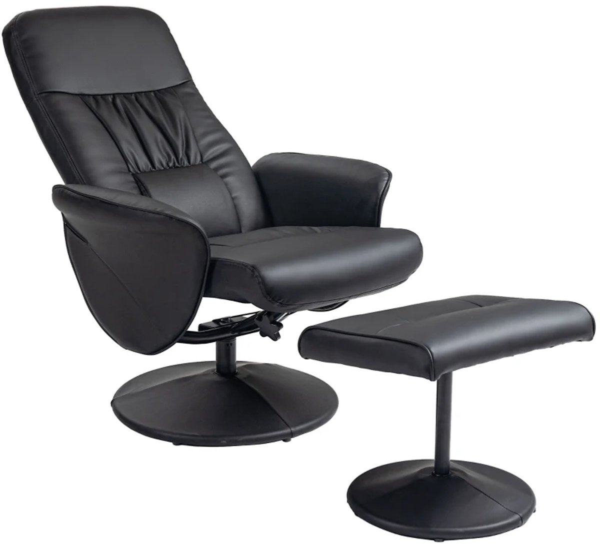 ZYLARO Relaxfauteuil met Voetenbank - Fauteuil - Moderne Relaxstoel - Kantelbaar tot 145° - Verstelbare Rugleuning - 360° Draaibaar - tot 160 kg - Relaxstoel - Ligstoel - TV Stoel - Loungestoel - Leesstoel - Zwart