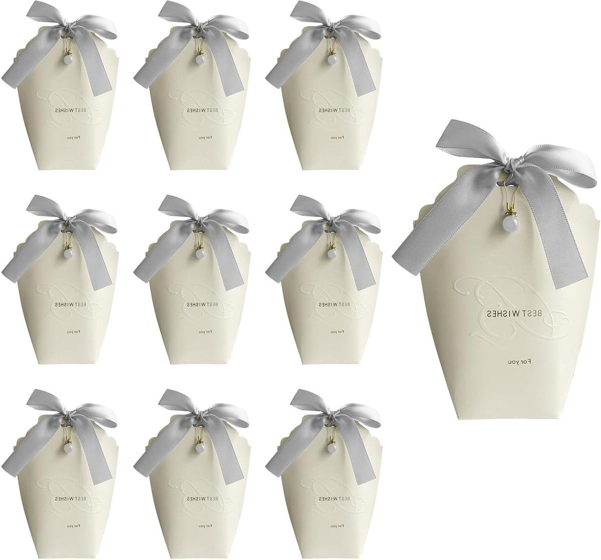 20 stuks feestelijke geschenkdozen met kralen en linten voor bruiloften, verjaardagen en jubilea - ideale decoratie voor feestelijke gelegenheden.