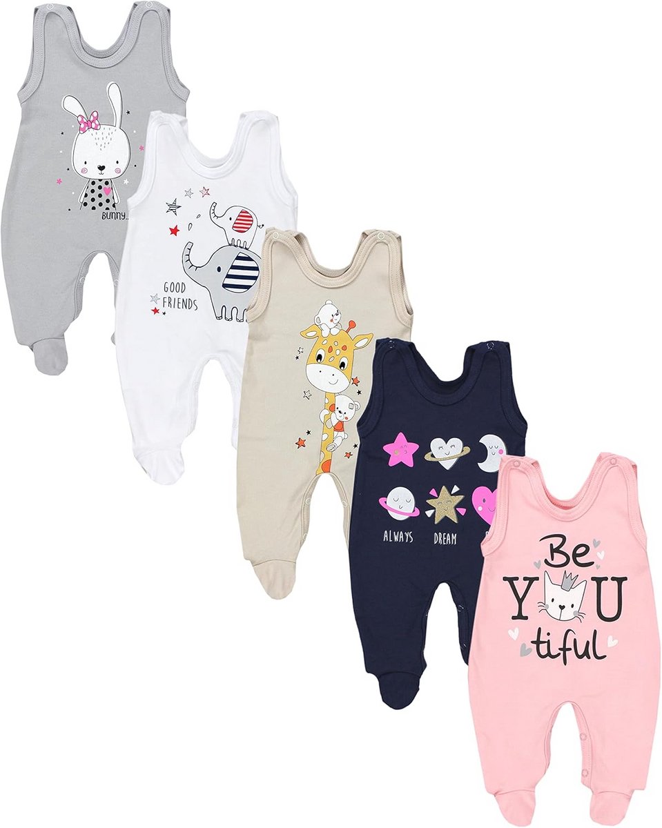 Babysuit Mouwloos Katoen 5-Pack voor Jongens en Meisjes