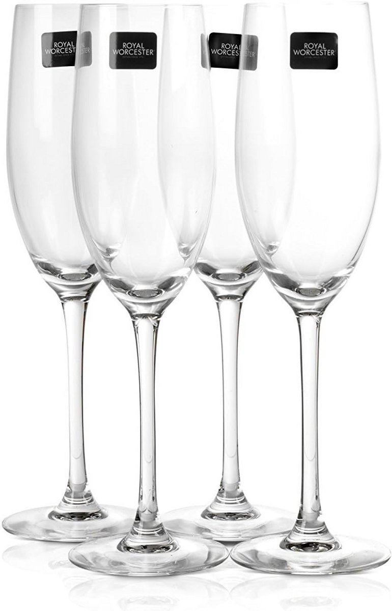 4 Stuks Champagneglazen van Extreem Sterk en Duurzaam Glas