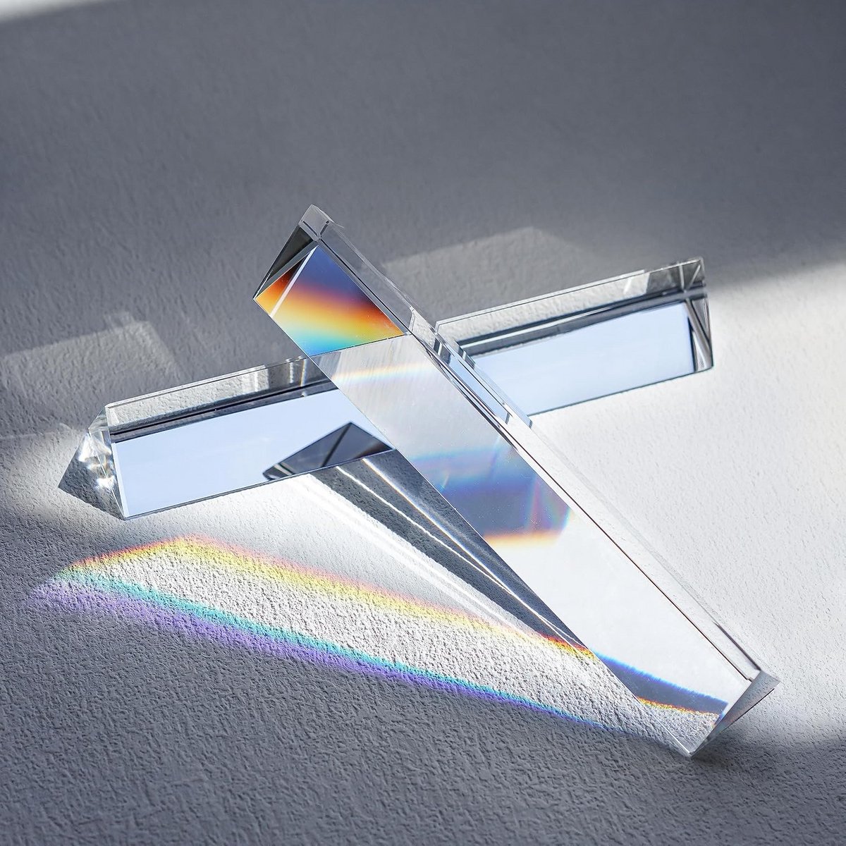 Set van 2 Optische Glas Driehoekige Prisma's voor Lichtbreking en Fotografie Effecten
