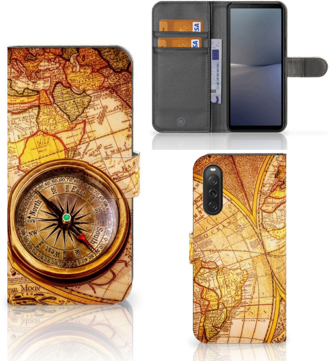 Sony Xperia 10 V Flip Cover Kompas