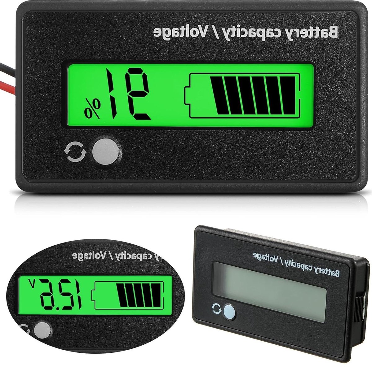 12V - 72V Batterij Meter met Alarm en Capaciteit Indicator - Voltage Monitor voor Lithium Ion Batterijen