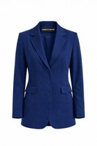 Angelle Milan - Vêtements de voyage pour femme - Veste Blauw à 3 boutons - Respirante - Infroissable - Durable - En 5 tailles - Taille L